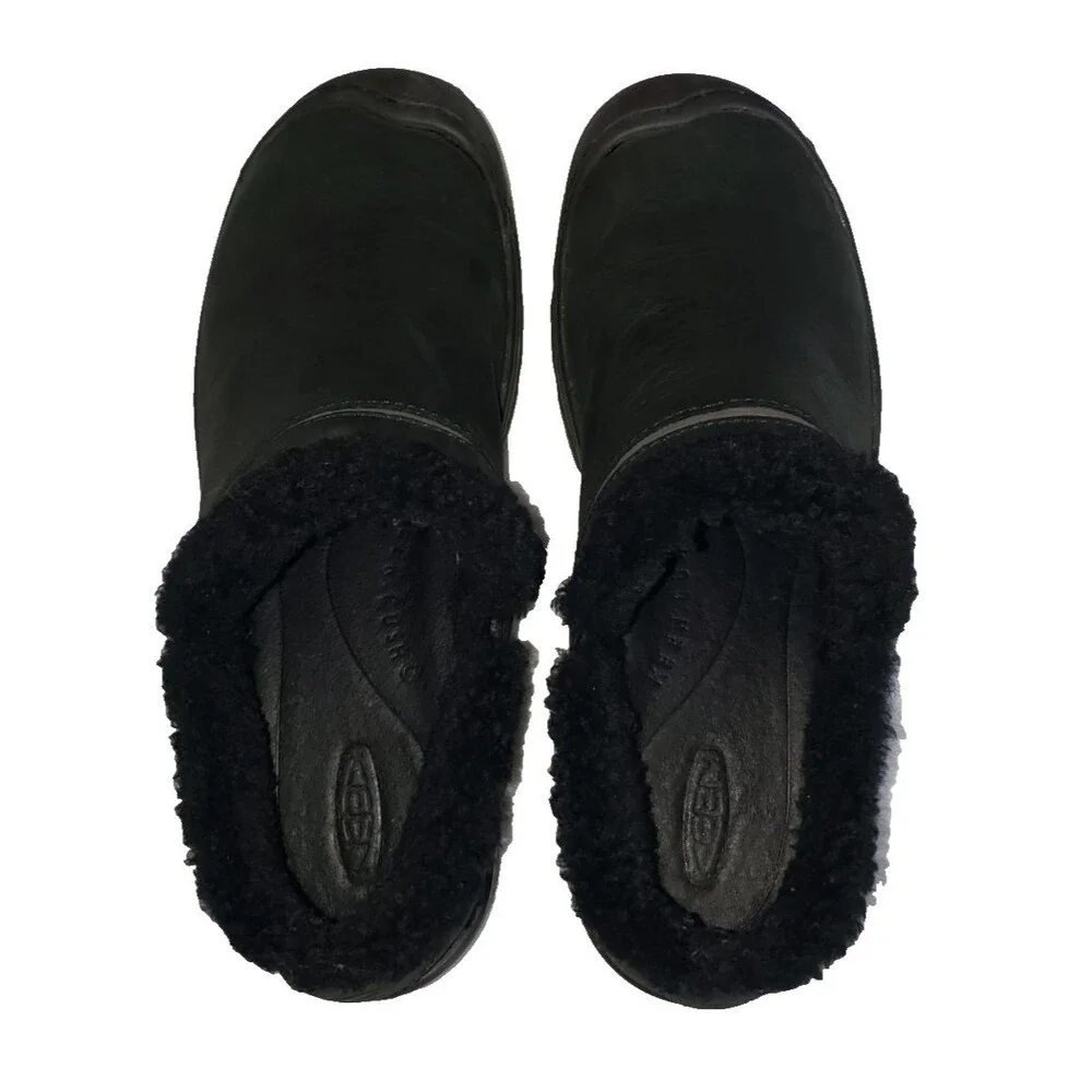 KEEN Women's Size 8 Crested Butte Black Sherpa Lined Slip On Shoes Casual